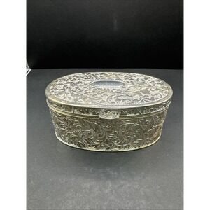 Vintage Silver Plated‎ Jewel Box  Estate Collection Style 8200